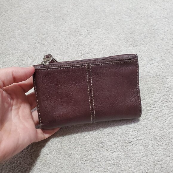 FOSSIL Genuine Leather Tri-Fold Wallet Pebbled Retro Neutral Brown 5.5" x 3.5" - Picture 2 of 13